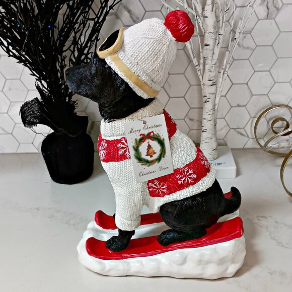 NEW! FESTIVE BLACK LAB SKIS & GOGGLES DECOR - Picture 3 of 6
